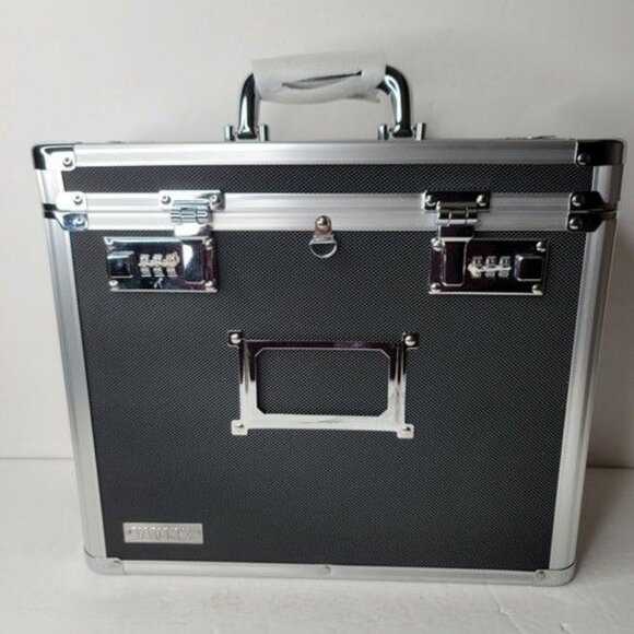 VAULTZ Appx 14 x 12 x 7 Inch Locking Personal File Tote Letter Size Black - Picture 1 of 10